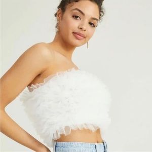 Altar’d State Giselle Tulle Tube Top in White